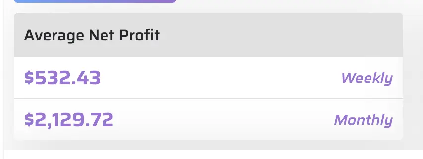 Net profits chart